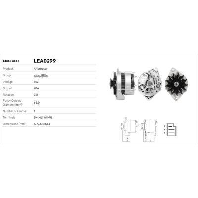 Alternatör  LUCAS ELEKTRIK LEA0299