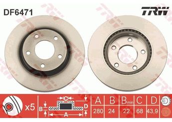 Fren Disk Ayna Ön Sağ ve Sol TRW DF6471  402061KA3A 40206-1KA3A