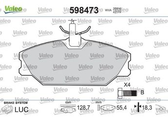 Fren Disk Balata Ön VALEO 598473  410604441R 410607125R 7701206379 7701209380