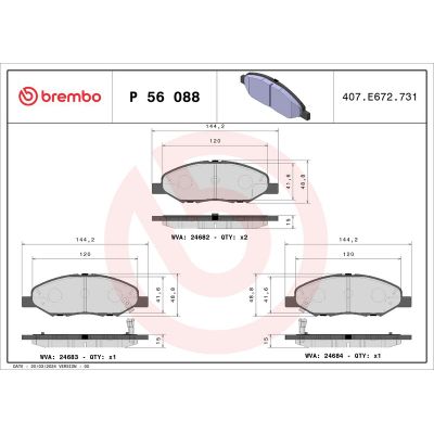 Fren Disk Balata Ön BREMBO P 56 088