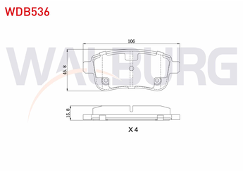 Fren Disk Balata Arka WALBURG WDB536  