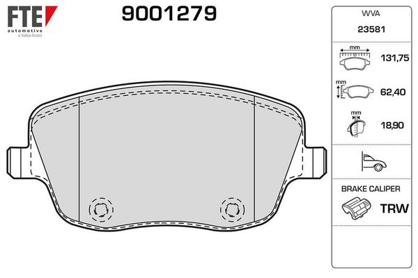 Fren Disk Balata Ön Volkswagen Polo IV (9N3)(04.2005->2009)  FTE 9001279
