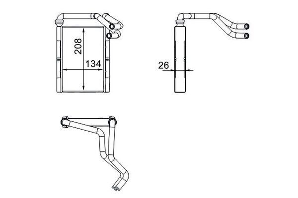 Kalorifer Radyatörü  Toyota Yaris Verso (NCP2/NLP2)(1999->)  MAHLE AH 273 000S