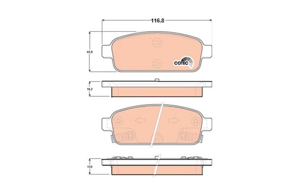 Fren Disk Balata Arka Opel Mokka X (2016->)  TRW GDB1844