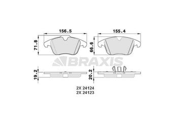 Fren Disk Balata Ön BRAXIS AA0044  LR004936 LR134692 1379971 1436498 30793941 1437761 1458247 1566232 1747043 BG912K021AA ME6G9J2K021AA LR027309 30793540