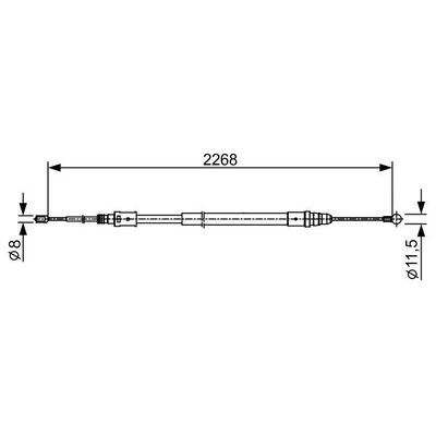 El Fren Teli Arka Sağ veya Sol Citroen C5 Tourer (04.2008->)  BOSCH 1 987 482 409