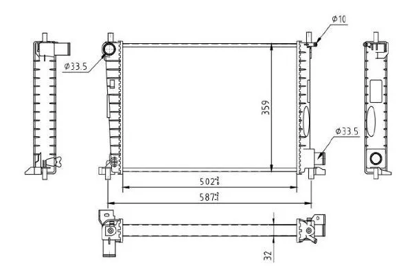 Su Radyatörü  Ford Fiesta (DX)(2000->)  MGA 80124