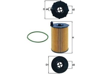 Yağ Filtresi  MAHLE OX 420D  OX420D OX 420D 57115441B 057115441B 59115561D 059115561D 59198405 059198405 95810722220