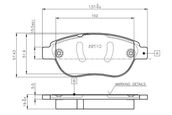 Fren Disk Balata Ön Fiat Doblo (119) Panorama (08.2005->)  BOSCH 0 986 TB2 409