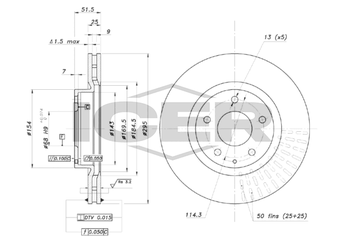 Fren Disk Ayna Ön Sağ ve Sol NAGAMA NBD-MZ002  B45G33251A BJT233251A BKC533251