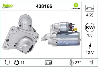 Marş Dinamosu  VALEO 438166  28100YV010 28100YV011 28100YV020 5802AA 5802-AA 5802EG 5802-EG 5802Z8 5802-Z8 9663528880 96 635 288 80 9645100680 9662854080 M000T22471 M000T22473 M0T22471 M0T22473 3647959 95526025 5802Z9 5802-Z9 28100-YV020