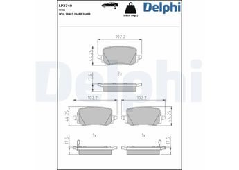 Fren Disk Balata Arka DELPHI LP3740  58101AAA00 58302N7A60