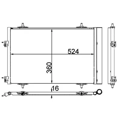 Klima Radyatörü  Citroen C5 4 Kapı (04.2008->)  MAHLE AC 40 000P