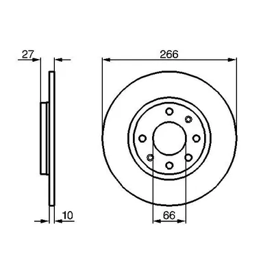Fren Disk Ayna Ön Sağ ve Sol Citroen BX Break (09.1988->)  BOSCH 0 986 478 090