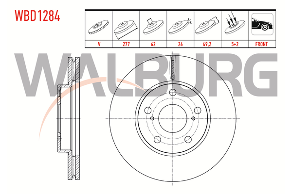 Fren Disk Ayna Ön Sağ ve Sol WALBURG WBD1284