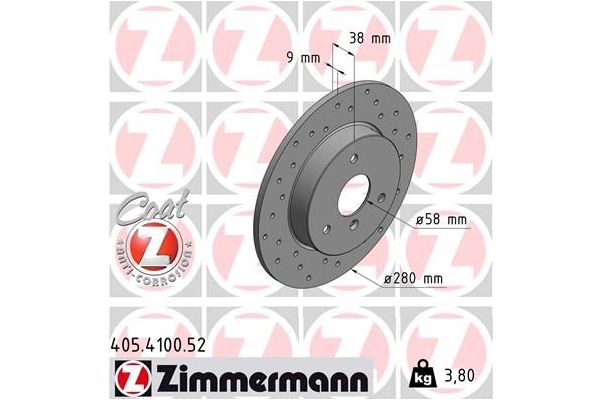 Fren Disk Ayna Ön Sağ ve Sol Smart Fortwo Coupe (02.2003->)  ZIMMERMANN 405.4100.52