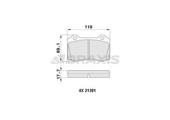 Fren Disk Balata Ön veya Arka BRAXIS AA0380  GDB1513 4254C6 4254-C6 1230732 1329156 2M5J2K021BA 6KL698151