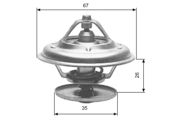 Termostat 80 °C  Porsche Cayenne (Typ 9PA)(08.2002->)  GATES TH11680G1