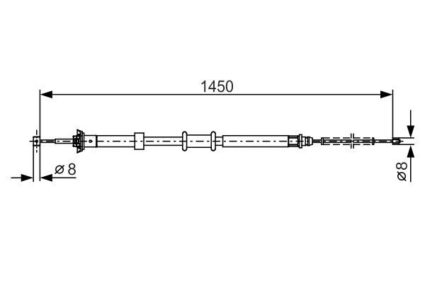 El Fren Teli Arka Sağ Fiat Panda (169)(09.2003->)  BOSCH 1 987 482 199