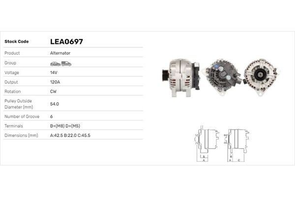 Alternatör  LUCAS ELEKTRIK LEA0697