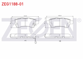 Fren Disk Balata Arka ZEGEN ZEG1188-01   44060EA090 44060EA091 44060EB325 44060-EB325 D4060EB300 44060-EA090 44060-EA091 D4060-EB300