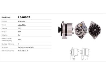 Alternatör  LUCAS ELEKTRIK LEA0087  LEA0087 1204009 1204011 1204198 1204317 1204318 1204319 1204320 1204334 90337047 90349210
