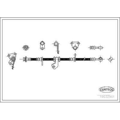 Fren Hortumu Ön Sağ veya Sol Honda CRX (EG/EH)(04.1992->)  CORTECO 19032901