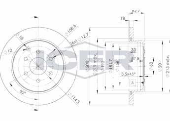 Fren Disk Ayna Arka Sağ ve Sol AYD 51467  43206EB300 43206-EB300