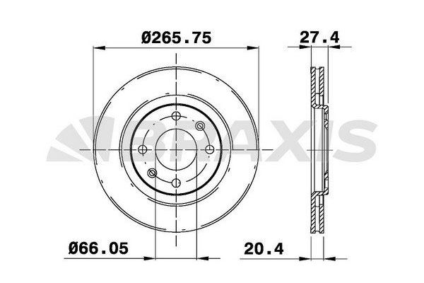 Fren Disk Ayna Ön Sağ ve Sol Peugeot 305 (11.1977->)  BRAXIS AE0019