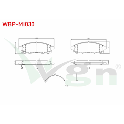 Fren Disk Balata Ön Mitsubishi L200 (KK0/KL0)(2015->)  WGN WBP-MI030
