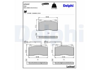 Fren Disk Balata Ön DELPHI LP3157  LP3157 71770977 773363336 77362226 77363328 77363545 77364265 77366389 9948030 9948557 9951050 9951155 980156041 980156147 980157007