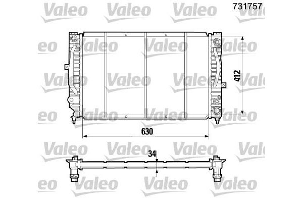 Su Radyatörü  Audi A6 Avant (4B5)(06.2001->)  VALEO 731757