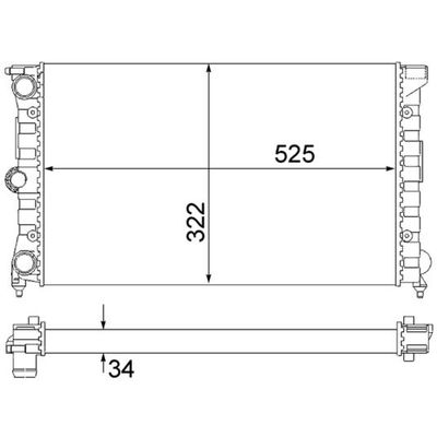 Su Radyatörü  Volkswagen Polo II (867/871/873)(10.1981->1992)  MAHLE CR 350 000S