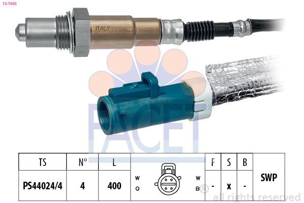 Oksijen (Lambda) Sensörü  Ford Focus 3/4/5 Kapı (CAK)(1998->)  FACET 10.7685