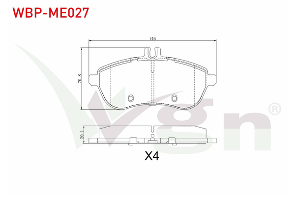 Fren Disk Balata Ön Mercedes SLK -Serisi Roadster (BM 172)(12.2010->)  WGN WBP-ME027