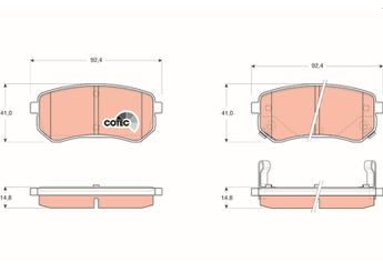 Fren Disk Balata Arka TRW GDB3370  GDB3370 583020XA00 58302-0XA00 5830207A00 58302-07A00 5830207A10 58302-07A10