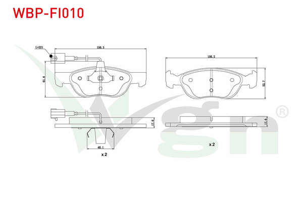 Fren Disk Balata Ön Fiat Multipla (186)(01.1999->)  WGN WBP-FI010