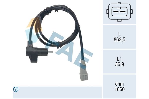 Abs Sensörü Arka Sağ veya Sol Citroen Xsara Picasso (10.1999->)  ZEGEN ZAS1395