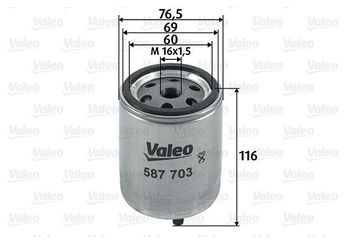 Yakıt Filtresi  VALEO 587703  7701039703 MR355233 MF455 MF-455 J911213 FS1235 4403096 9111096 30871436 3087143-6 3474010 34740100 3474010-0 3474010.0