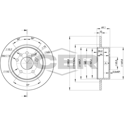 Fren Disk Ayna Arka Sağ ve Sol Saab 9-5 Combi (2001->)  FROW 395.1102.002