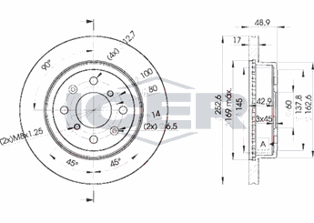 Fren Disk Ayna Ön Sağ ve Sol PSA ORJINAL 93179462  93179462 4706749 47 06 749 4707288 47 07 288 5531184E01 55311-84E01 5531186G00 55311-86G00 93176389 93 176 389 5531186G02 55311-86G02 9317 6389 93 179 462
