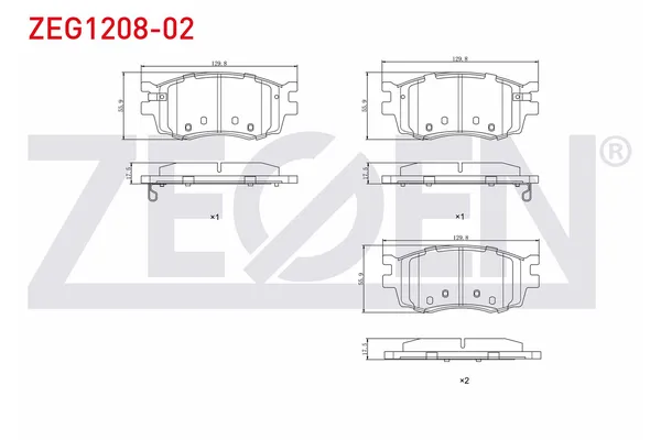 Fren Disk Balata Ön Hyundai i20 (PB)(05.2012->)  ZEGEN ZEG1208-02