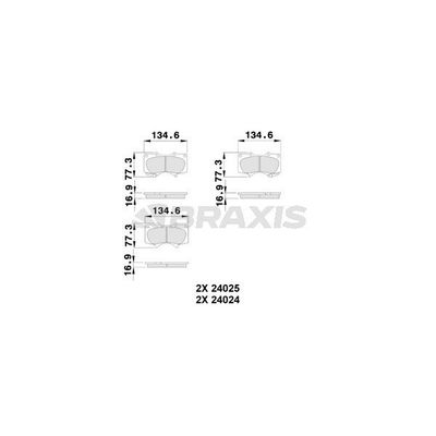 Fren Disk Balata Ön Toyota Hilux (KUN)(2005->)  BRAXIS AB0226