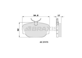 Fren Disk Balata Ön BRAXIS AA0319  34111161347 34111157748 34 11 1 157 748 34 11 1 161 347 34111154443 34111155998 34111155999 34111156898 34111156899 34111157747 34111161349