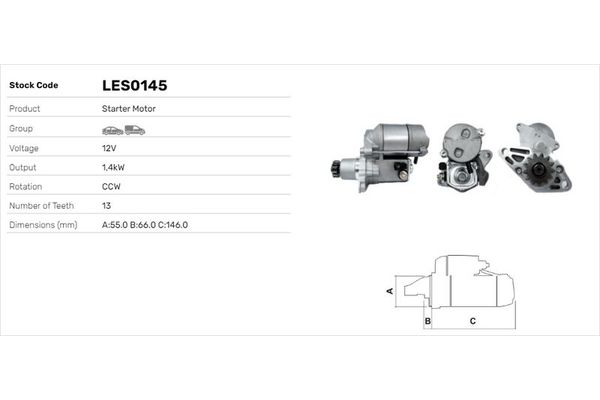Marş Dinamosu  Toyota Camry (V20)(1987->)  LUCAS ELEKTRIK LES0145