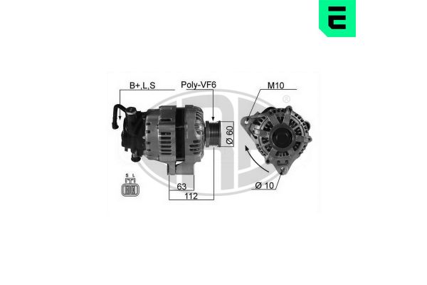 Alternatör  Kia Carens (UN)(2007->)  ERA 210024A
