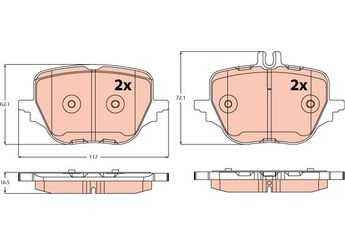 Fren Disk Balata Arka TRW GDB2595  4204103 0004204103 A0004204103 000 420 41 03 4209305 000 420 93 05 A 000 420 41 03 A0004209305 A 000 420 93 05