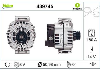 Alternatör  VALEO 439745  9060601 A0009060601 0009060601