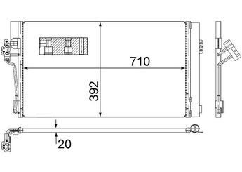 Klima Radyatörü  MAHLE AC 762 000S  A6398350800 6398350270 6398350470 6398350800 A6398350270 A 639 835 02 70 A6398350470 A 639 835 04 70 A 639 835 08 00