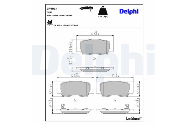 Fren Disk Balata Ön Tesla Model S (06.2012->)  DELPHI LP4014